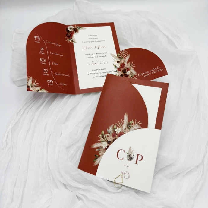 Faire part mariage création sur mesure impression