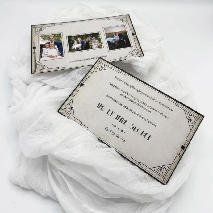 Faire part remerciements création sur mesure impression