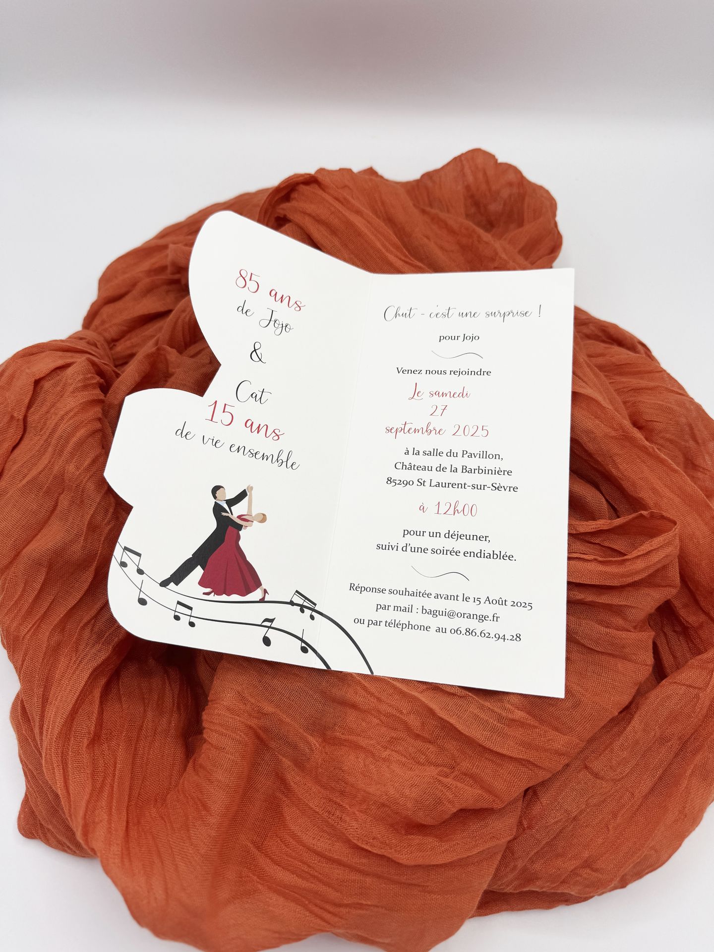 Invitation anniversaire musique clé de sol danseur anniversaire surprise