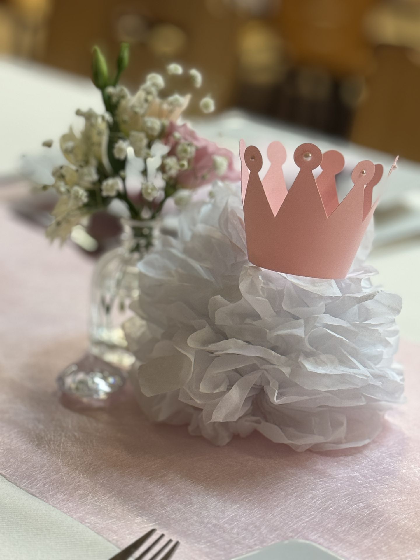 Mortagne sur Sèvre - Salle de la Cave ballon rose et blanc anniversaire baptême princesse