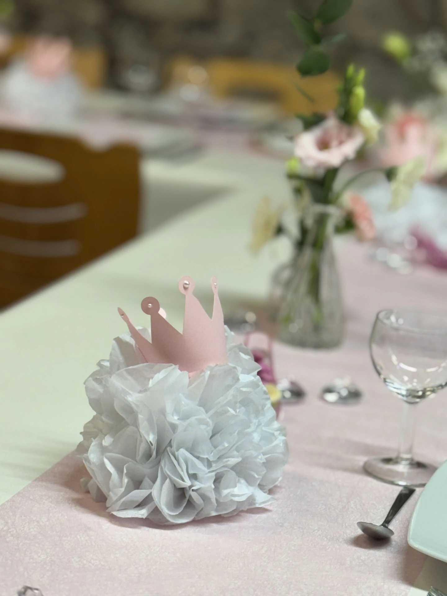Mortagne sur Sèvre - Salle de la Cave ballon rose et blanc anniversaire baptême princesse