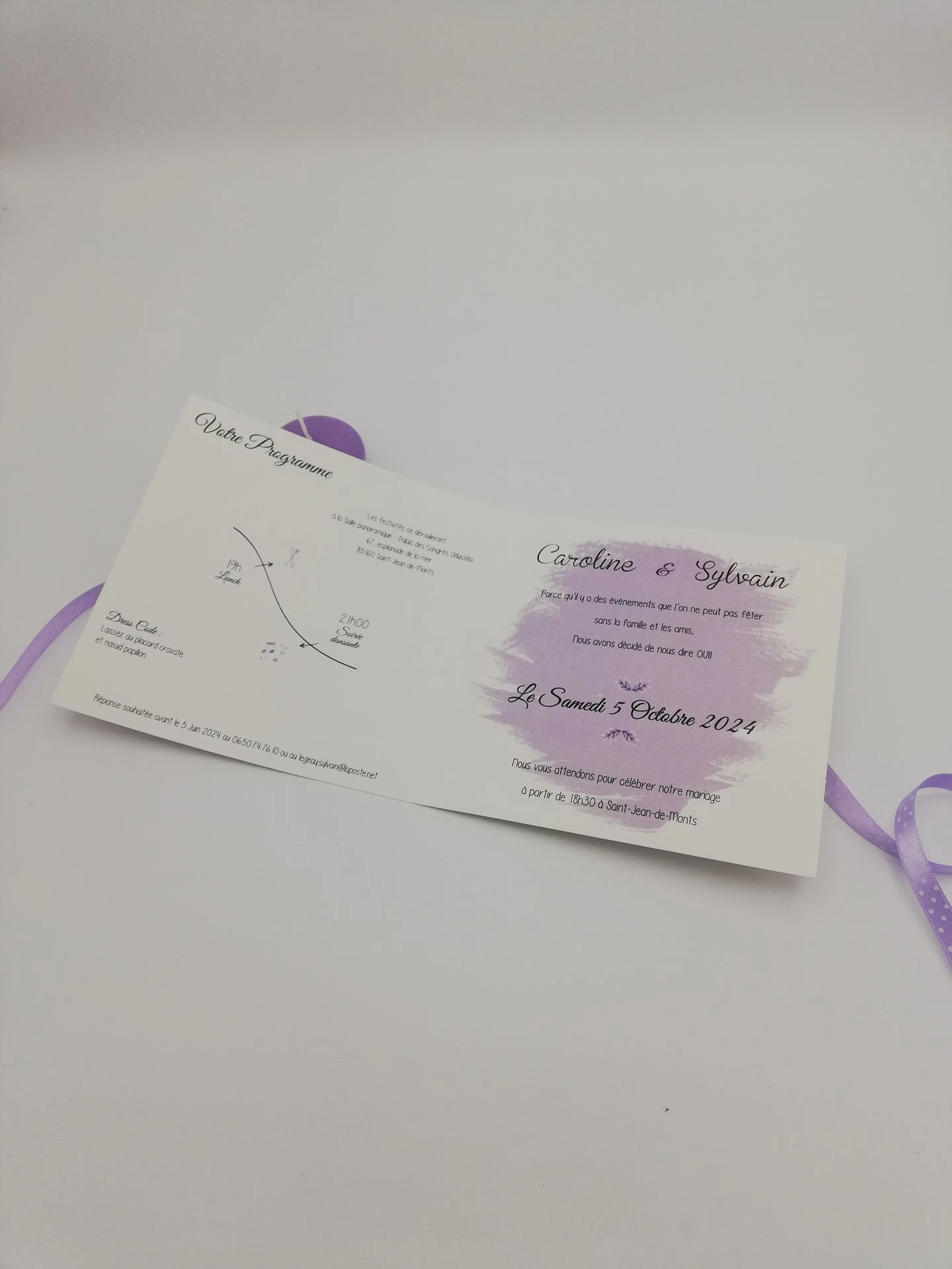 Faire par mariage violet parme