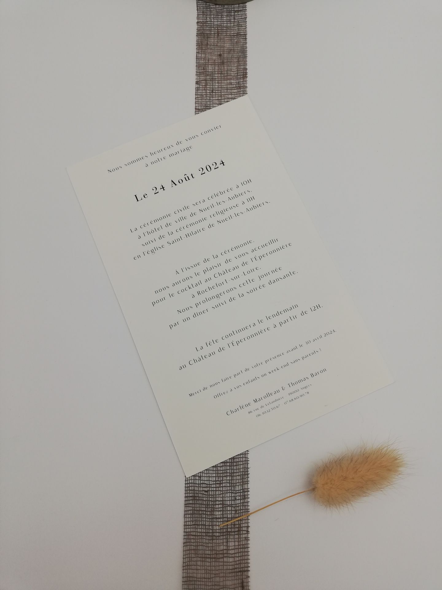 Faire part simple photo