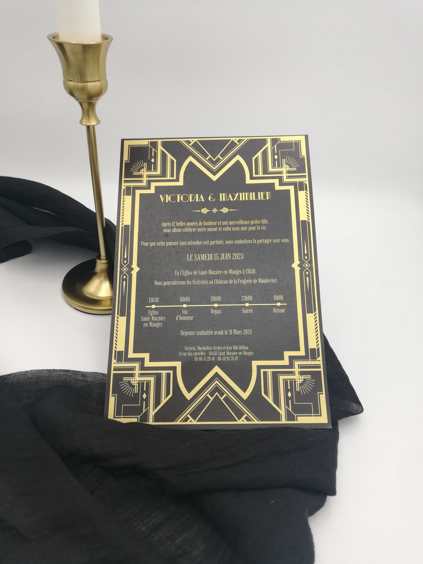 Faire part mariage annee folle