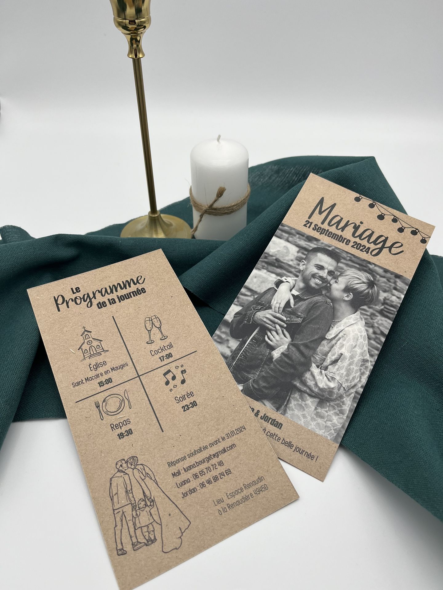 Faire part mariage kraft