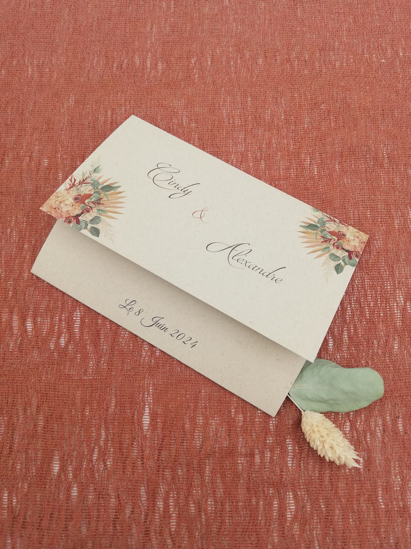 Faire part mariage terracotta caricature