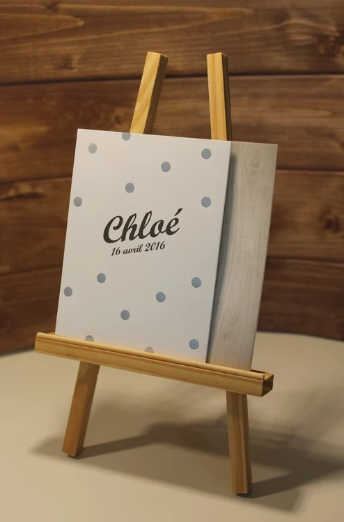 Faire part naissance carré poids