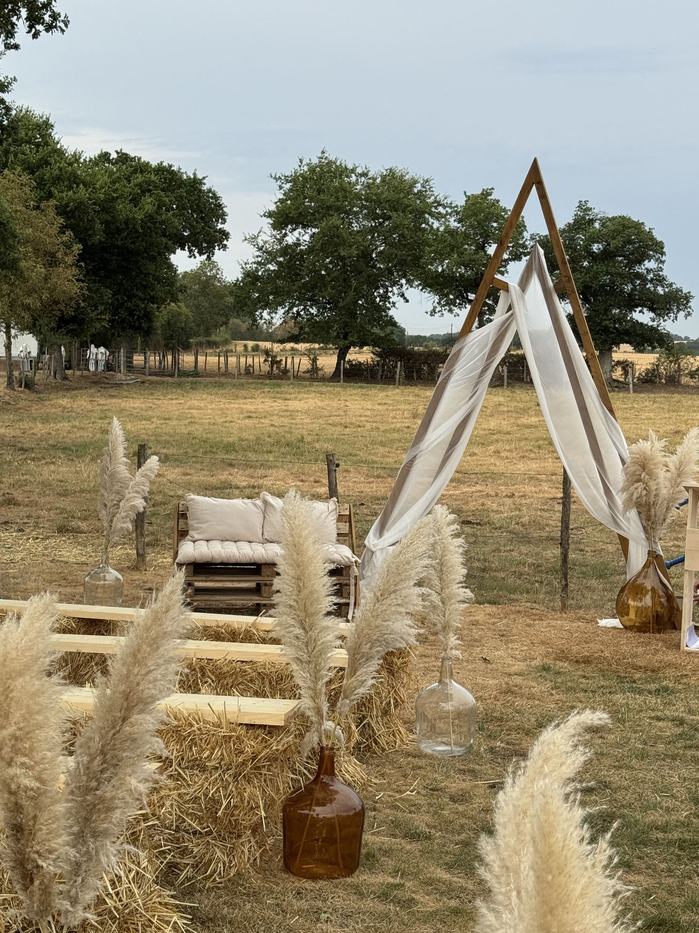 cérémonie laique pampas paille champêtre