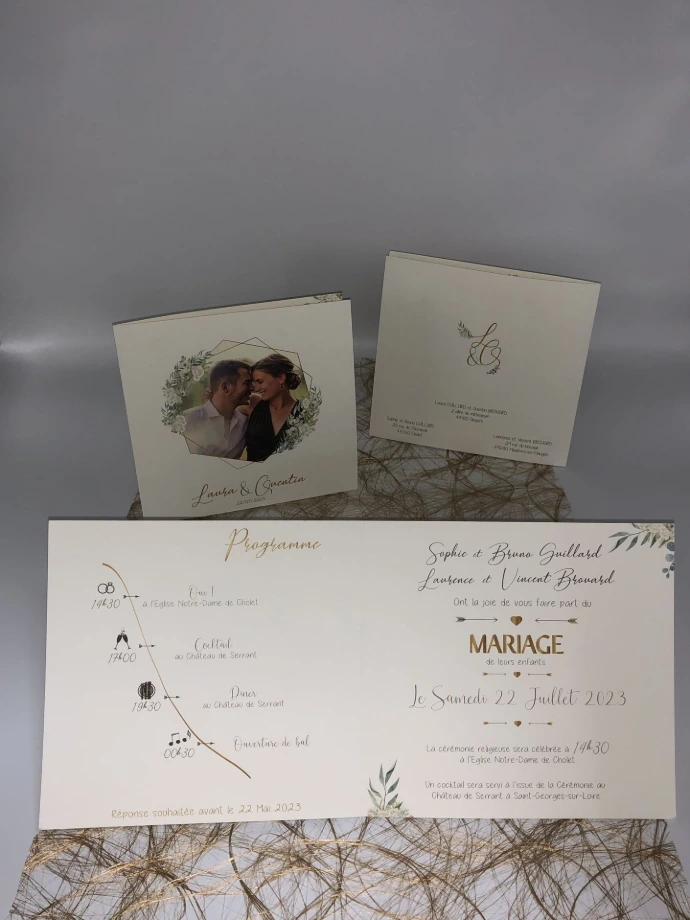 Faire part mariage photo mariés