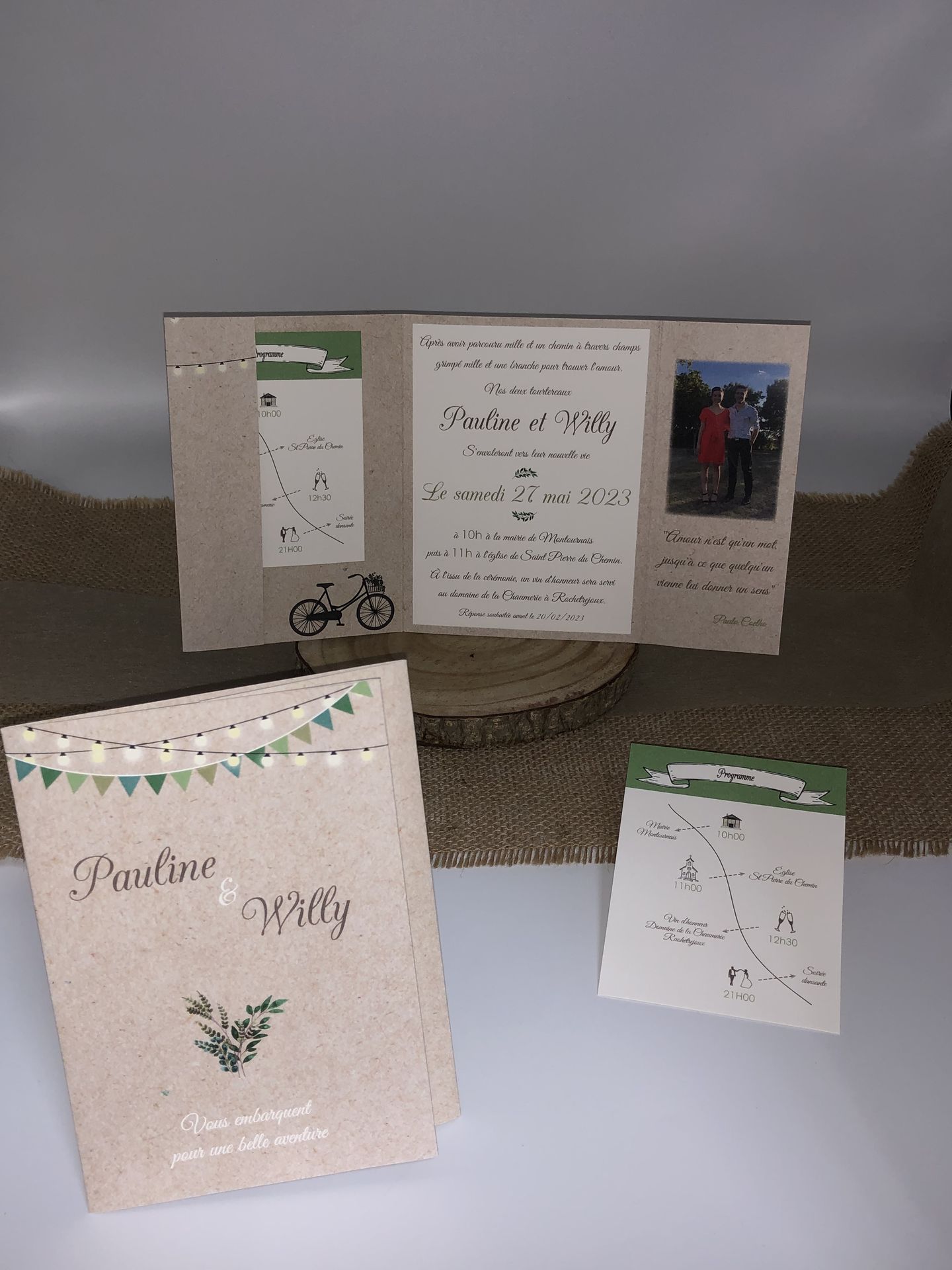 Faire part mariage kraft