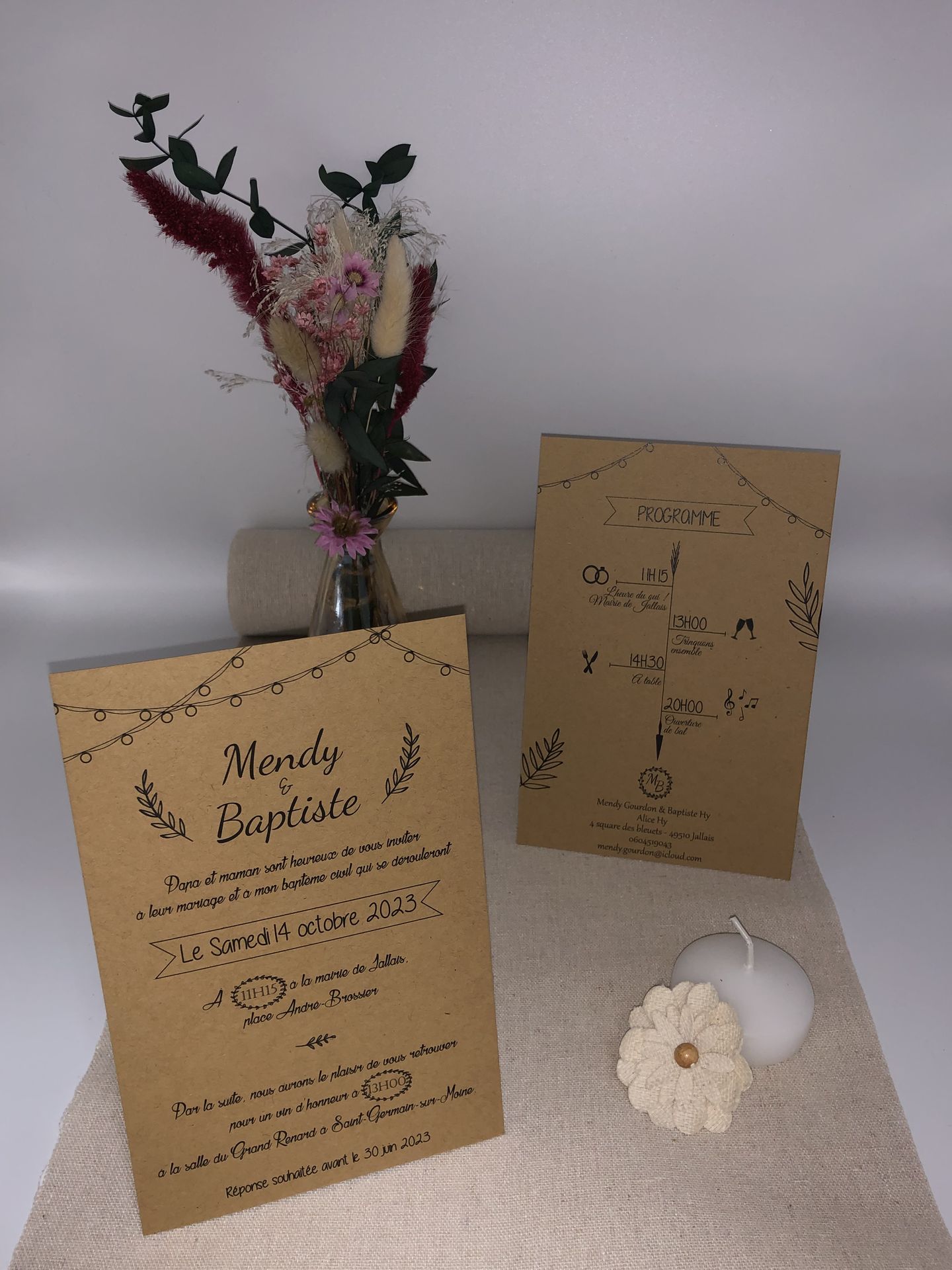 Faire part mariage kraft