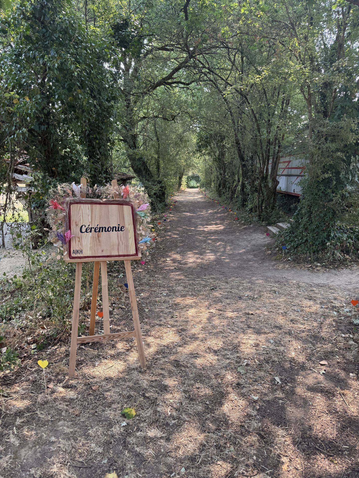 panneau cérémonie laique en bois et fleurs sèches