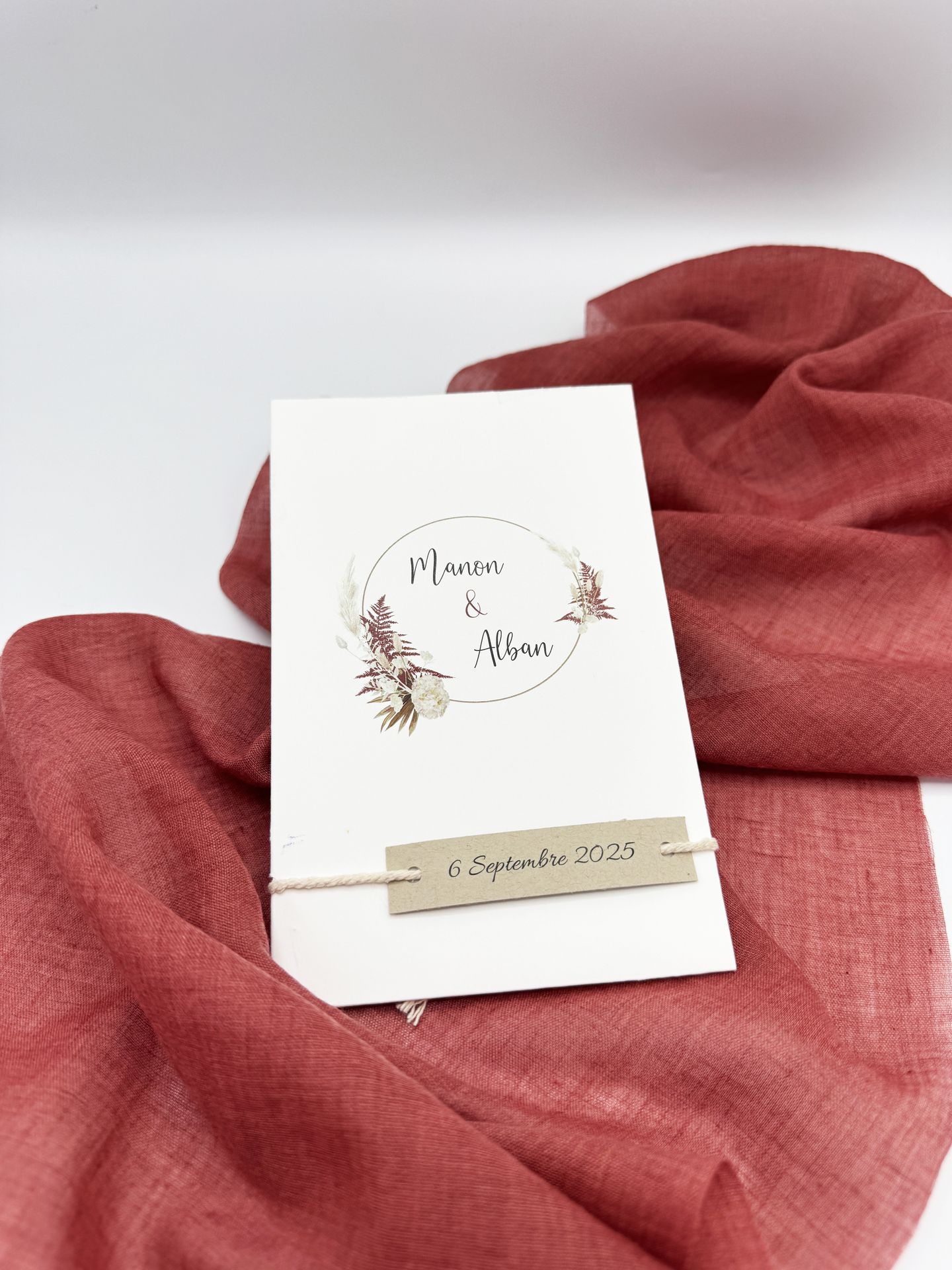 Faire part mariage terracotta pamaps craft blanc