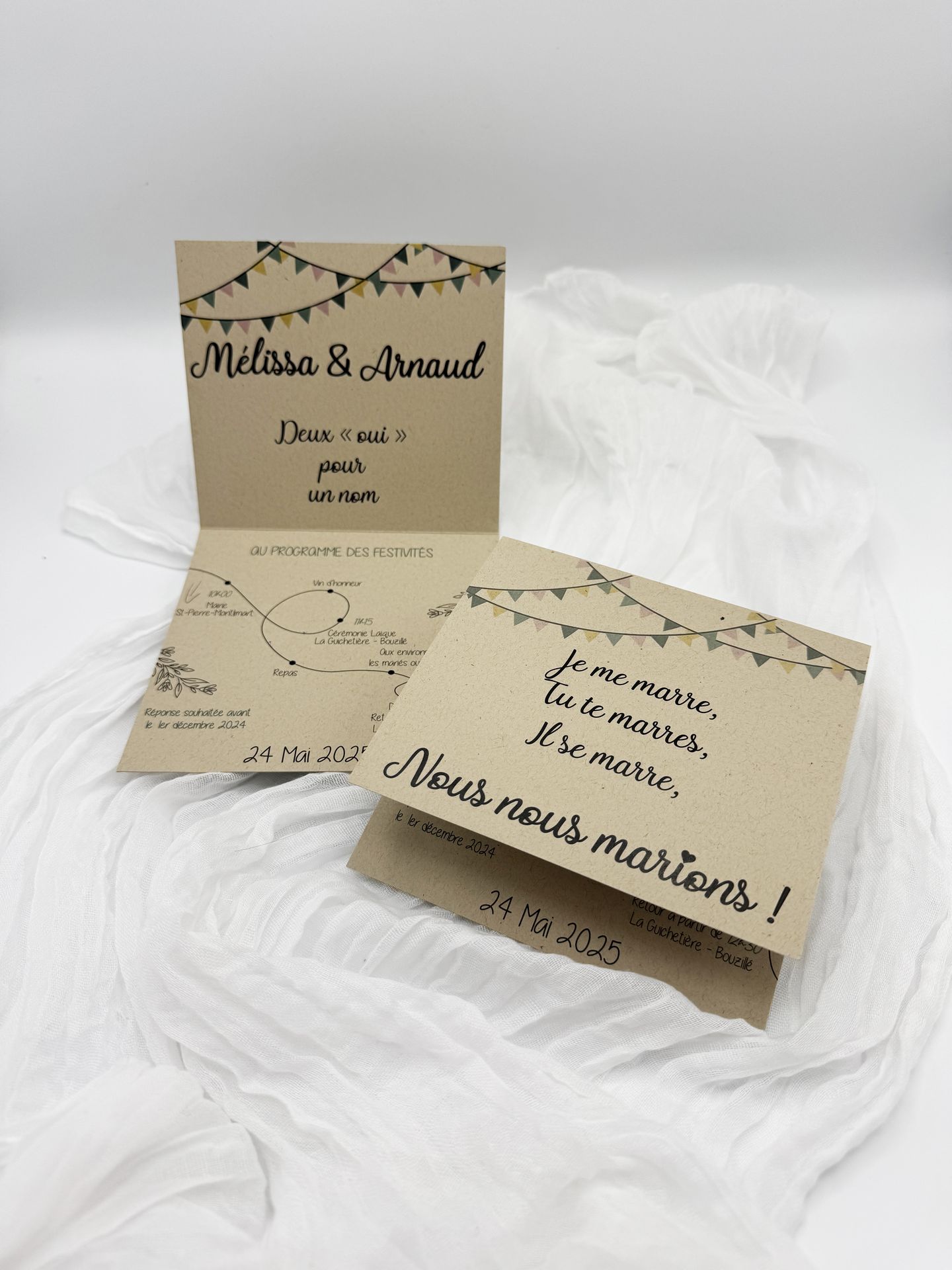 Faire part carré craft guinguette