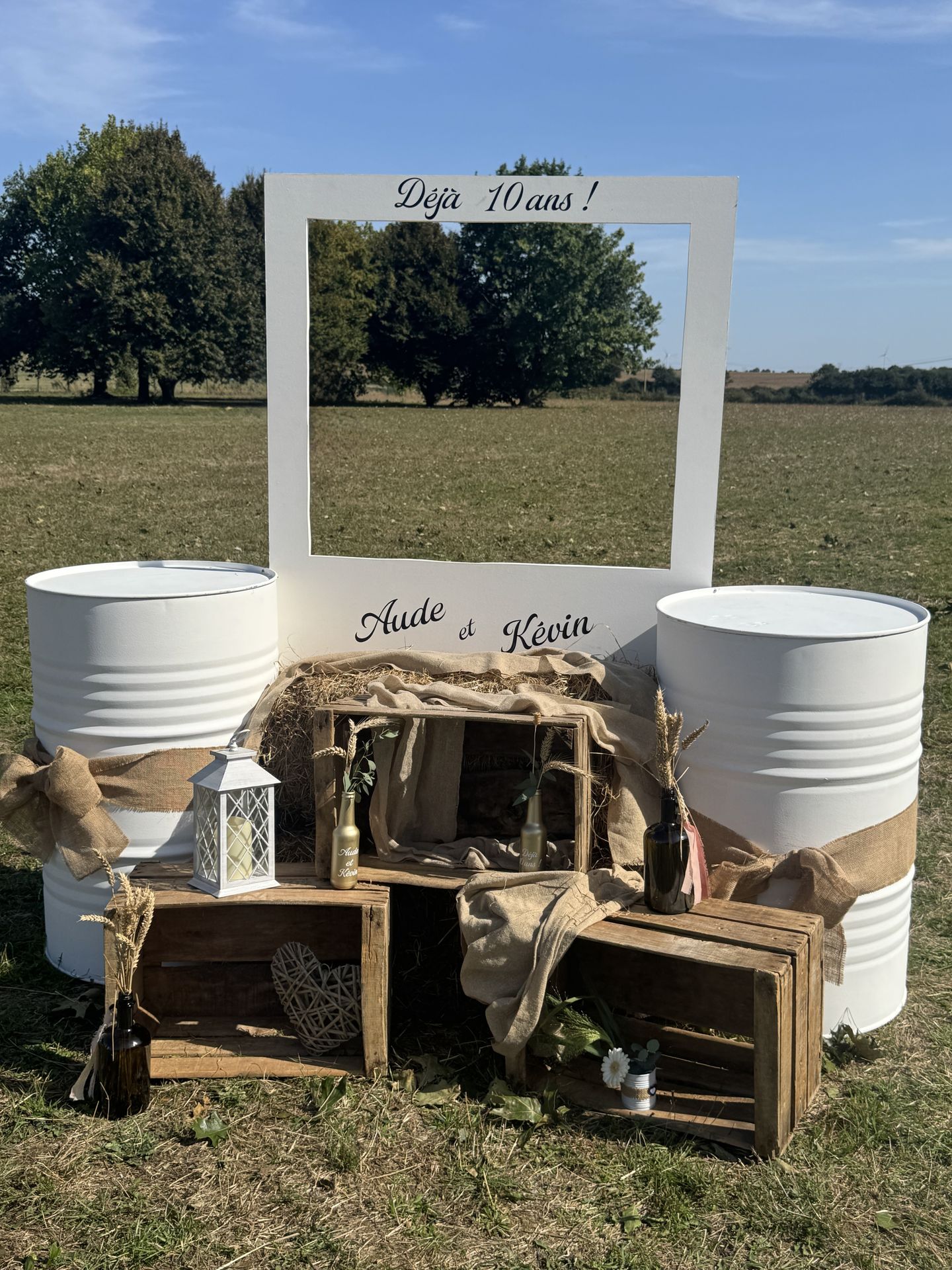 Renouvellement de voeux La pétinière espace photo caisse de pommes réservoire eau lanterne