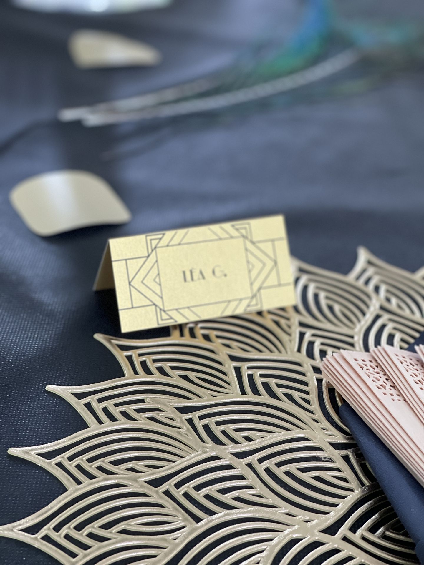 Mariage La Frogerie marque place dorée et nori