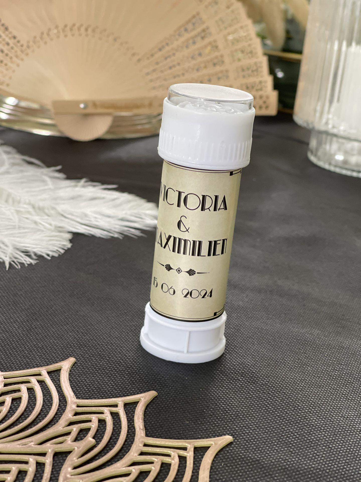 Mariage La Frogerie tube à bulle personnalisé