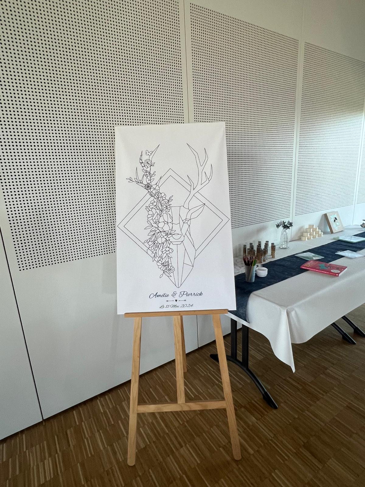 Mariage La Prairie panneau de bienvenue blanc