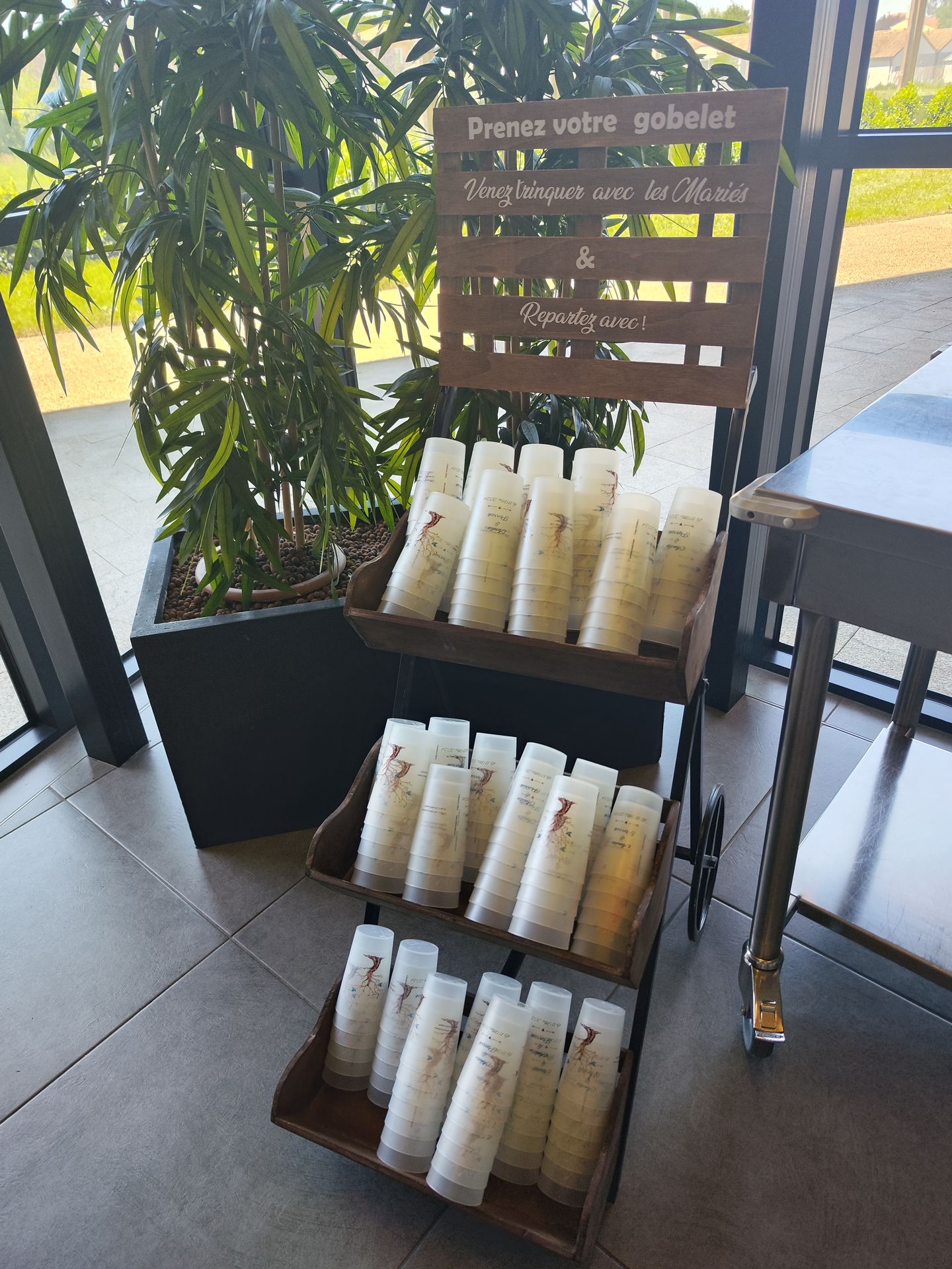 Mariage La Prairie stand gobelet