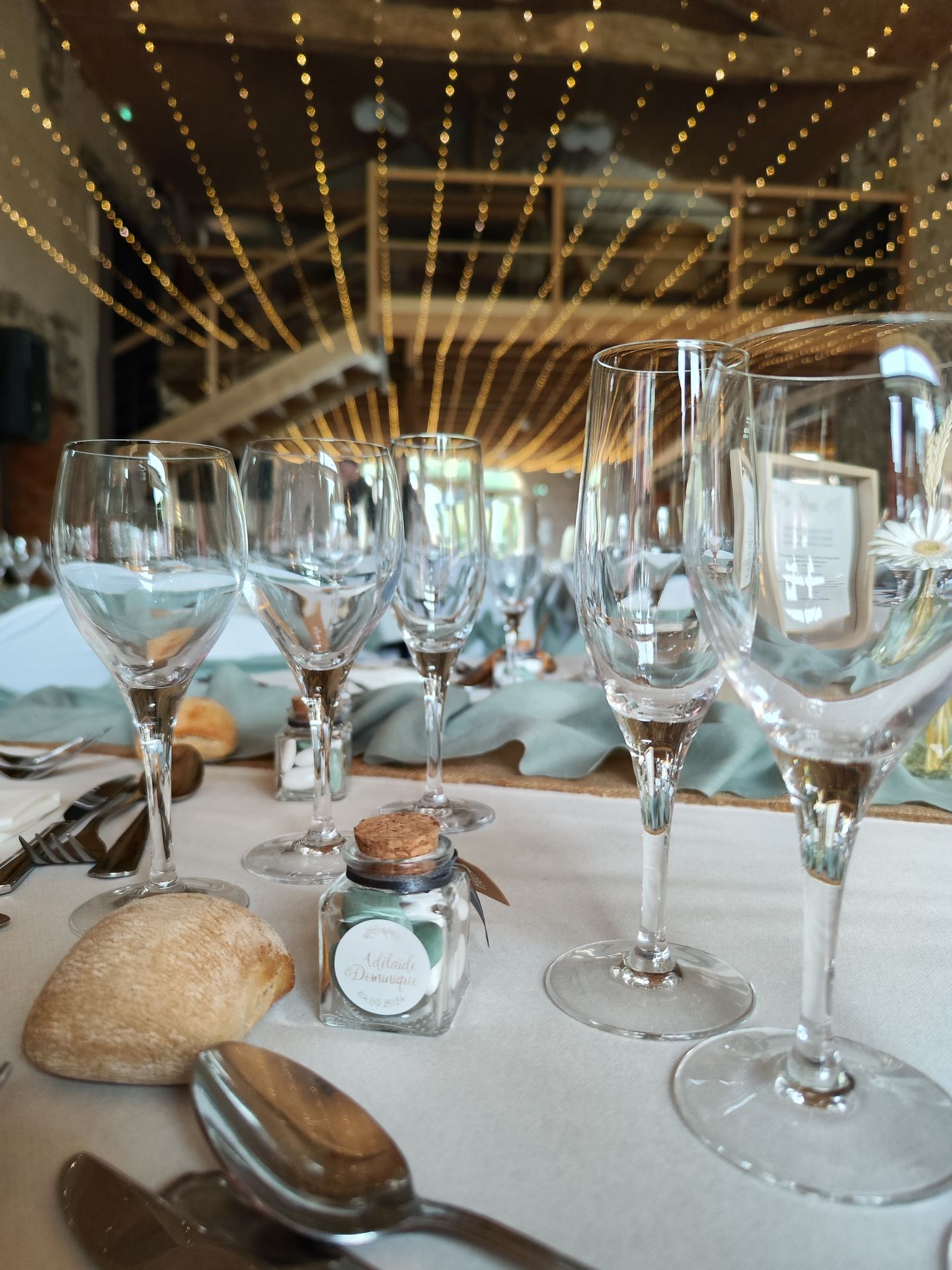 Mariage Domaine de Marin bougie vert pesonnalisé