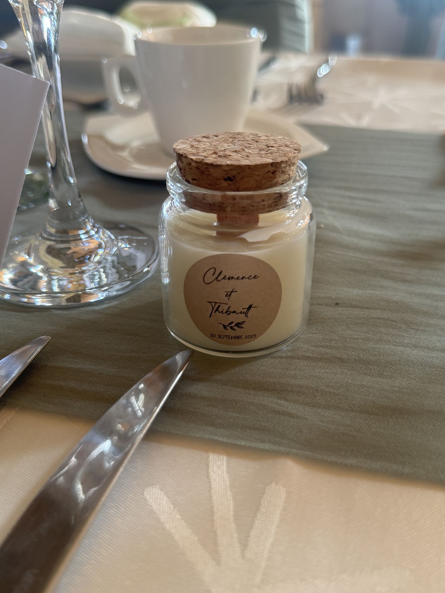 Mariage La Chaumerie bougie personnalisé