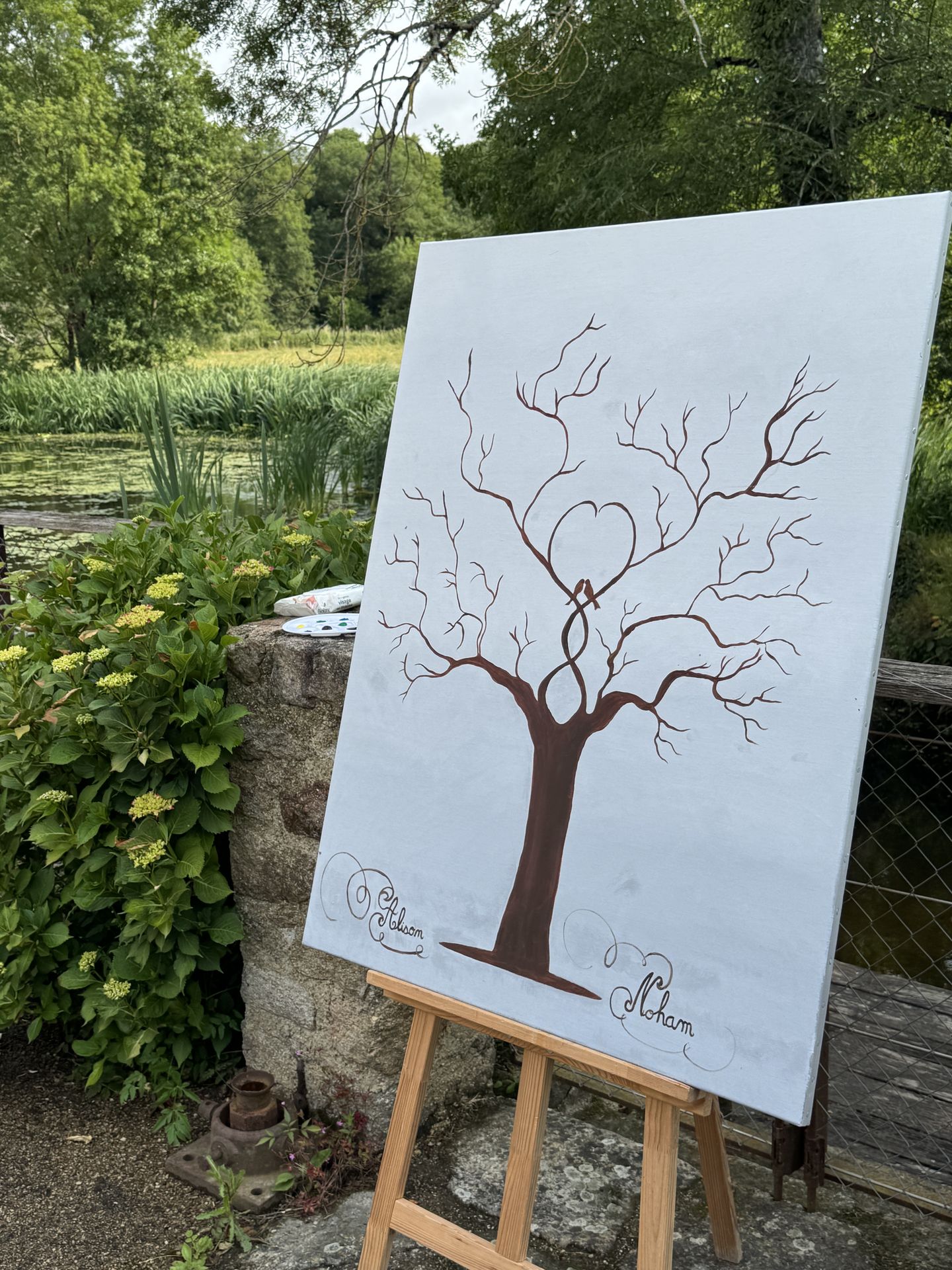 Mariage La Vallée de la Roche cérémonie laique tableau peinture arbre