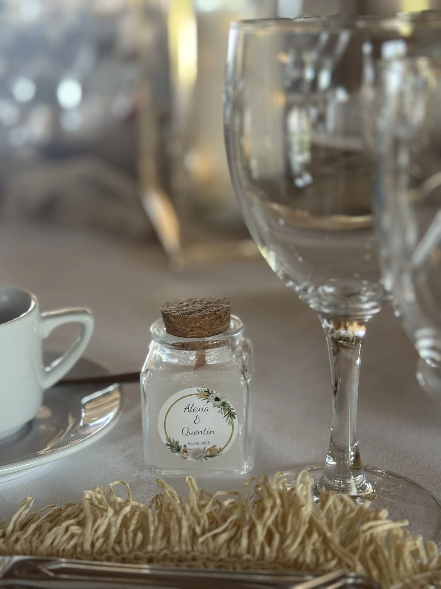 Mariage Domaine de Marin cadeaux invités bougies personnalisé