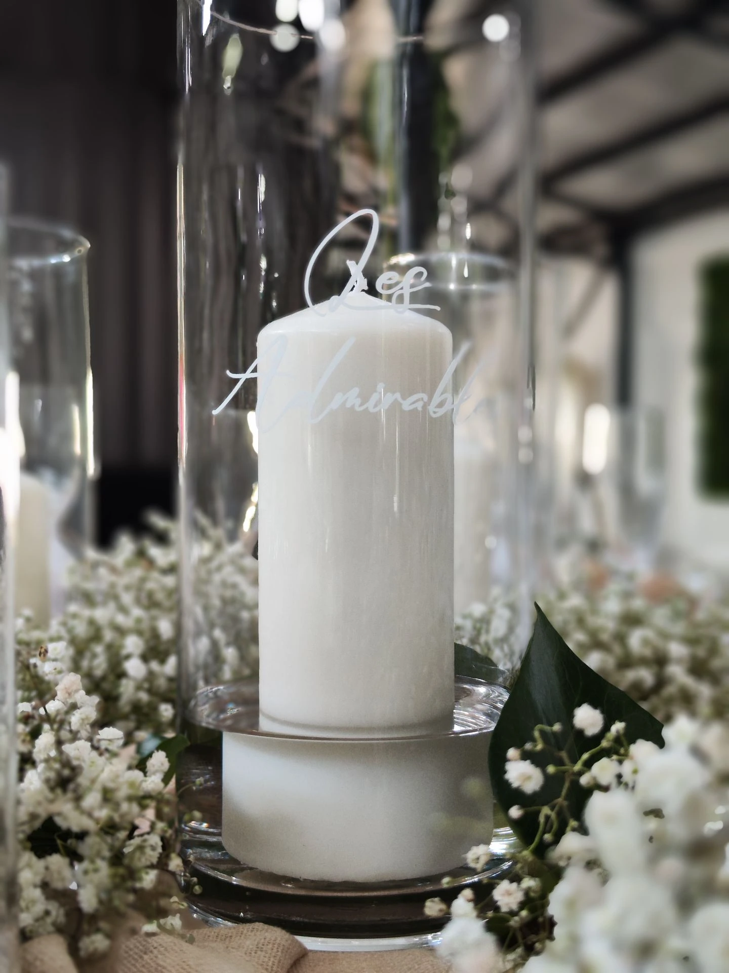 Mariage La Barbinière vase bougie eau personnalisé