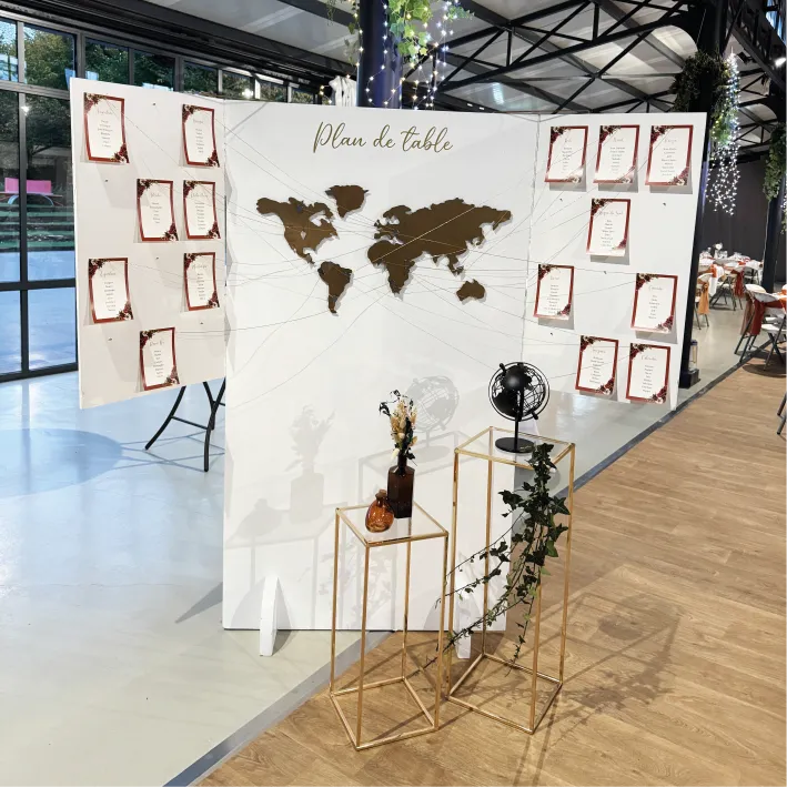 [LOC272-Blanc] Panneau voyage avec décors (Blanc)