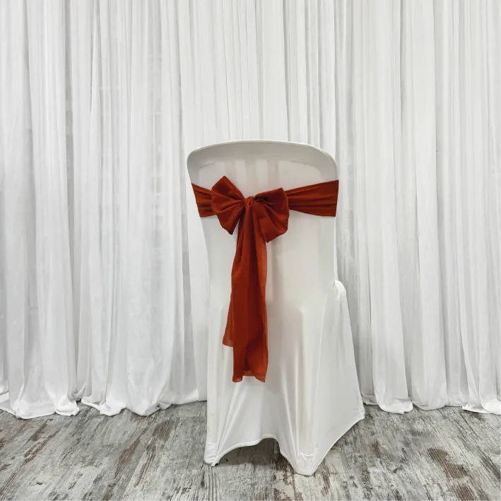 [LOC277-Blanc] Noeud de chaise mousseline (Blanc)