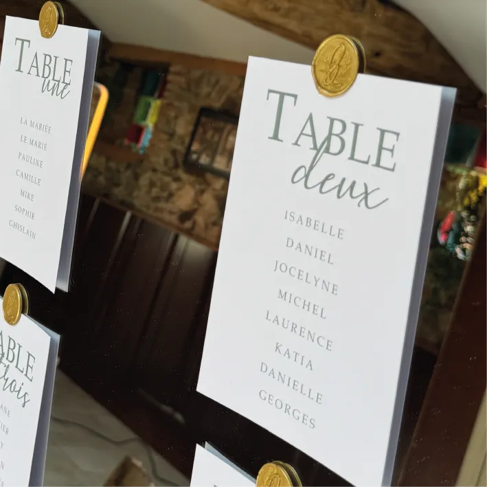 Impression plan de table (prix pour toutes les tables)