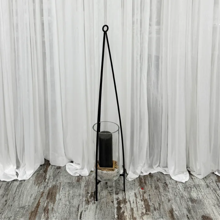 Lanterne métale avec verre (4 pièces)